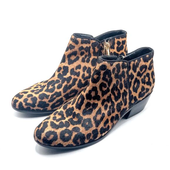 Sam Edelman Shoes - Sam Edelman Ankle Boots US Size 9.5 Orange Leopard Edgy Glam Stacked Heel